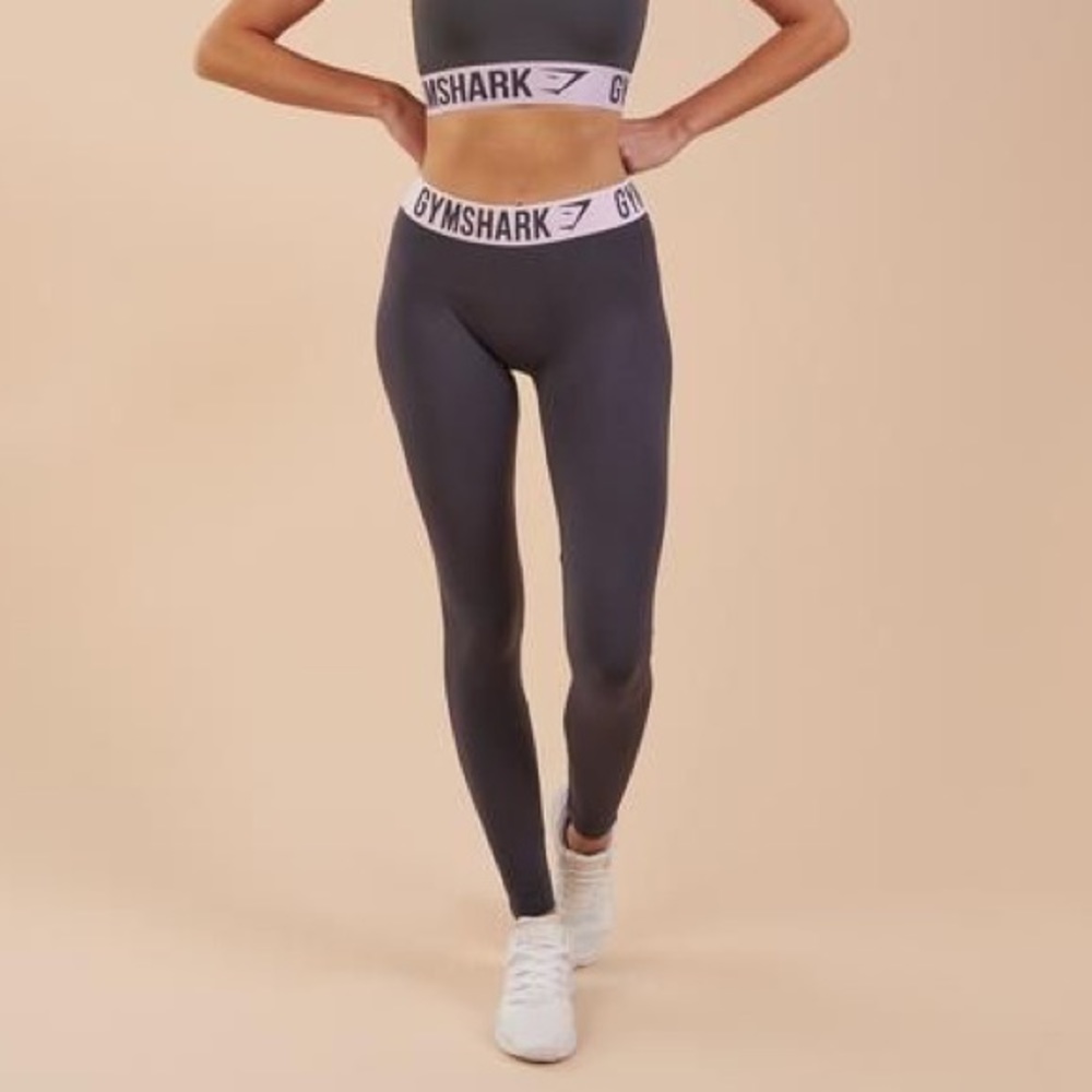Unworn Gymshark Fit Leggings - Charcoal/Chalk Pink